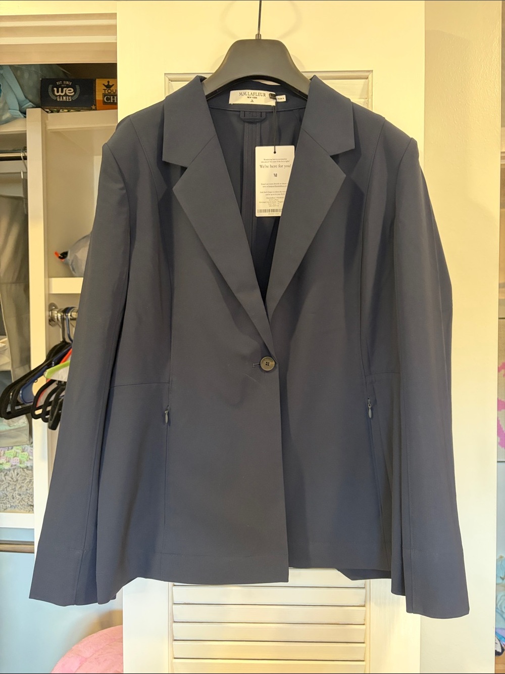 MM LaFleur Navy Mooreland Oragamitech Blazer